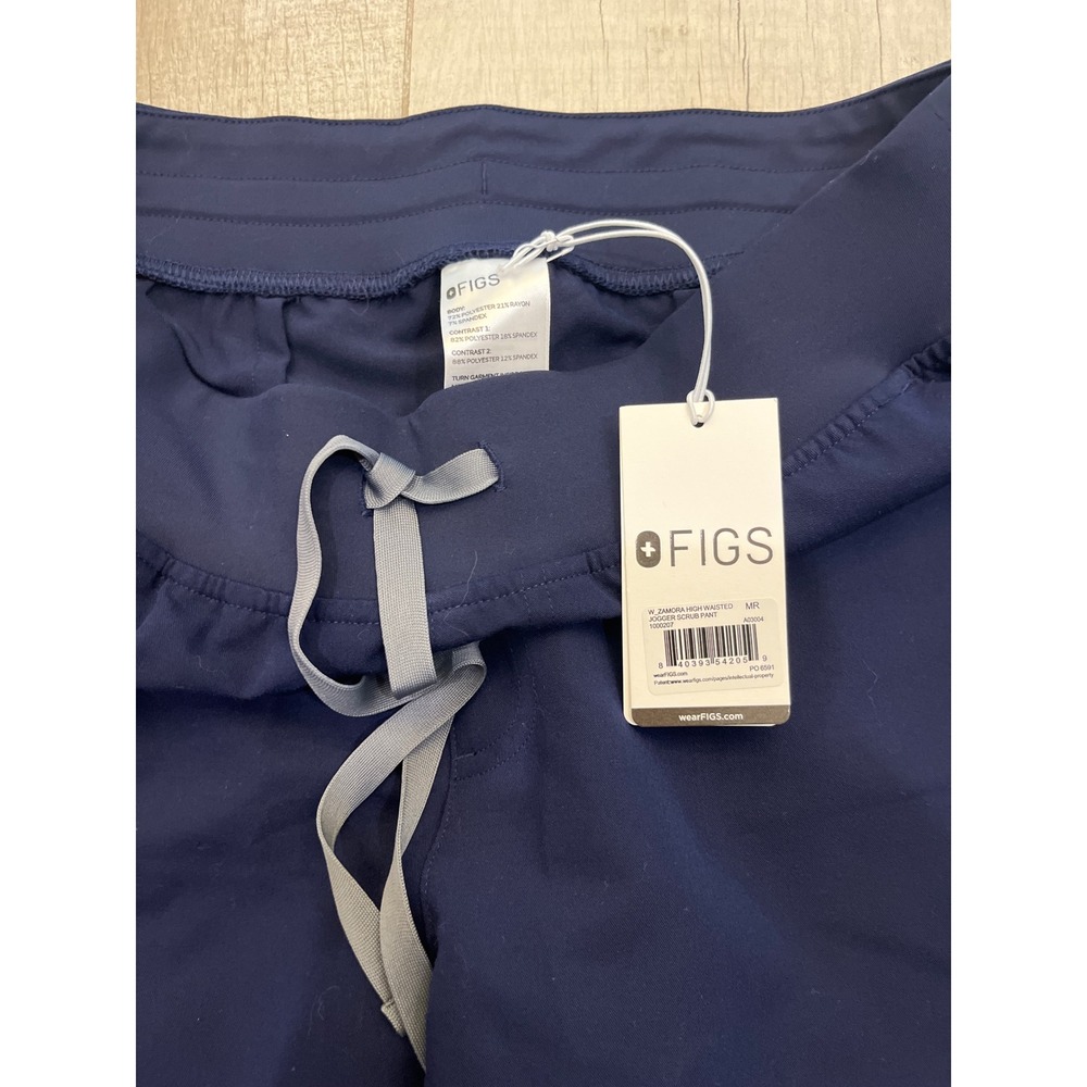 FIGS Zamora High Waisted Jogger Scrub Pants Navy Blue Technical Collection M
